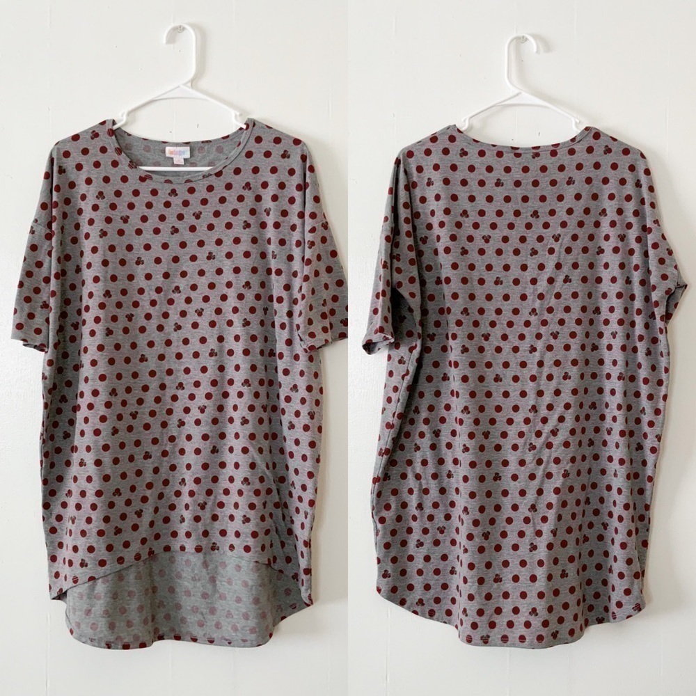 LULAROE Minnie Mouse Polka Dot Irma Tunic Top